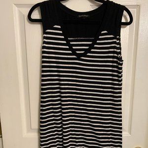 Striped V-neck T-shirt Dress